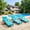 Brown, variant on YIKEMA Steel & PE Rattan Outdoor Chaise Lounge - Set of 2, Beige