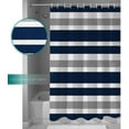 thumbnail image 6 of Navy Blue and Gray Stall Shower Curtain, Teen Stripe Printed Bath Curtains with Hooks for Home/Apartment/Dormitory Bathroom Decor 36x72in, 6 of 6