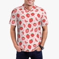 thumbnail image 2 of Balery Strawberry Printed Men’s Short Sleeve Polo Shirt, Midweight Men's Shirt,Golf Polo shirts -Small, 2 of 8