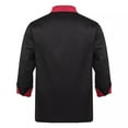 thumbnail image 4 of Chef Uniform Long Sleeve Catering Kitchen Work Shirt Men's Top for Spring Fall Professional Wear,Black,L, 4 of 4