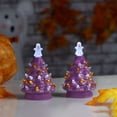 thumbnail image 2 of Mr. Halloween Set of 2 5.4"-inch Ceramic Ghost Halloween Trees, Purple, 2 of 3