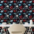 thumbnail image 2 of Ambesonne Dark Floral Peel & Stick Wallpaper for Home, Botanic Midnight Flower, 13"x36", Pale Blue Ruby Black, 2 of 5