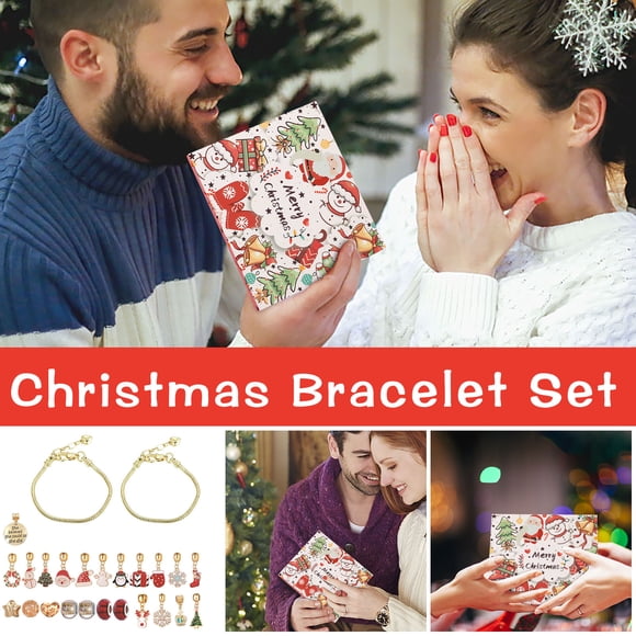 Boovnll Christmas Advent Calendar Bracelets for Girls 24 Days Xmas Advent Calendar with 2 Sets DIY Bracelets for Girls Kids Teens Adult Women, Christmas Decorations