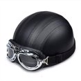thumbnail image 1 of Rétromotorcycle en Cuir Demi-Casque avec Lunettes, 1 of 1