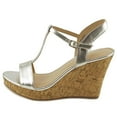 thumbnail image 4 of Charles By Charles David Libra RoseGold Metallic Women Silver Wedge Sandal, 4 of 5