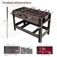 thumbnail image 3 of Gymax 3-in-1 Swivel Game Table w/Foosball Pool Billiards Table & Ping Pong Tabletop, 3 of 10
