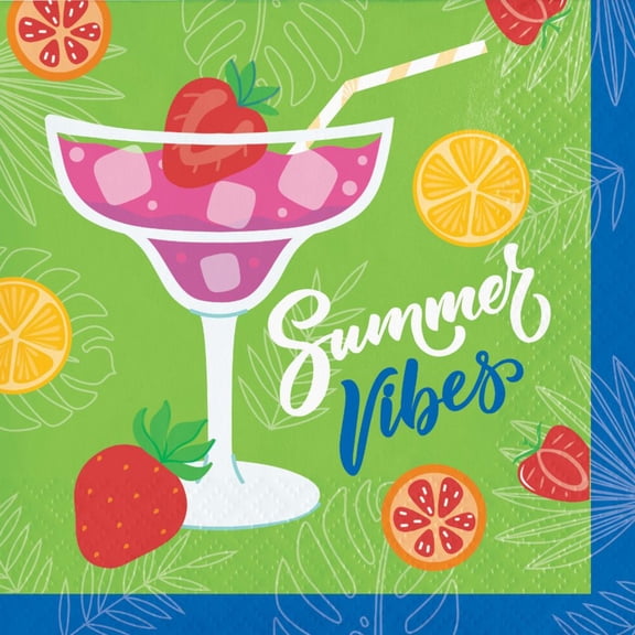 Summer Sippin Summer Vibes Paper Beverage Napkins 16 Per Pack