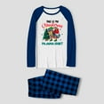 thumbnail image 4 of Family Matching Christmas Pajamas with Blue Plaid Pants and Holiday Design, Sizes NB to 6XL with Pet Outfit, 4 of 7