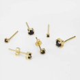 thumbnail image 6 of ERICAJEWELS Black CZ Stud Earrings,Prong Solitaire for Cartilage,Tragus,Conch,Gold, 6 of 6