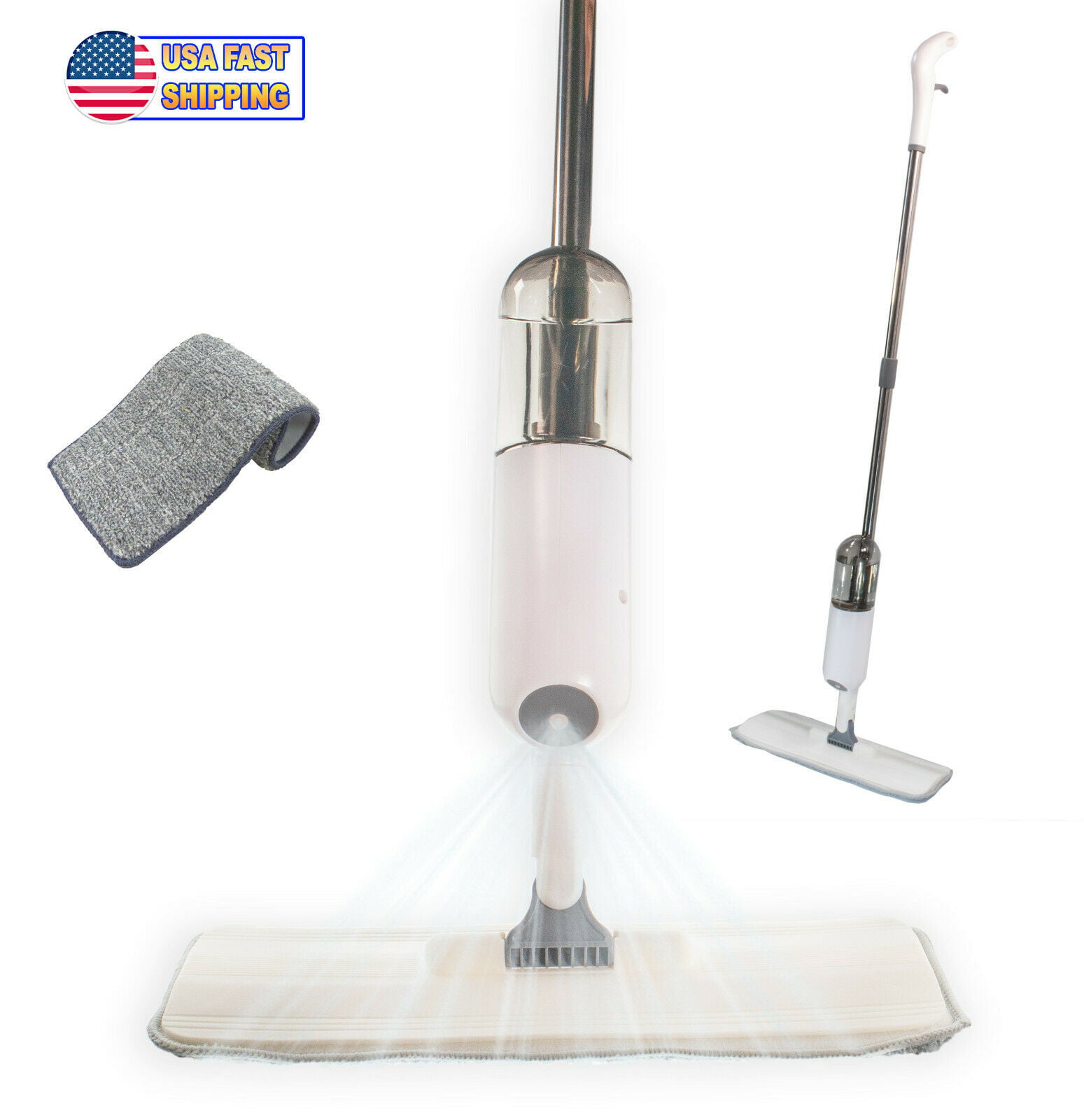 360° Microfiber Spray Mop Cleaner Wet Hardwood Home Floor Kitchen Dust Sweeper 