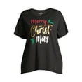 thumbnail image 6 of Holiday Time Women's Plus Size Festive Short Sleeve Crewneck T-Shirt, 6 of 6