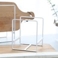 thumbnail image 4 of MINGFANITY 2 soportes para platos organizador de metal para almacenamiento de platos, estante de exhibición para gabinete, mostrador y armario, color blanco, 4 of 5