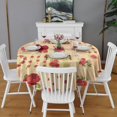 thumbnail image 2 of Pioneer Flower Floral Print Pattern Round Tablecloth 60"x60",Wrinkle Wipeable Table Cloth for Kitchen Dining Room Picnic Patio Party, 2 of 6