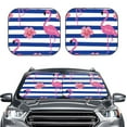 thumbnail image 2 of Xecao Pink Flamingo for Foldable Car Sun Shades (2-Pack) offer sun protection with an easy-fold design for convenient windshield shading., 2 of 7