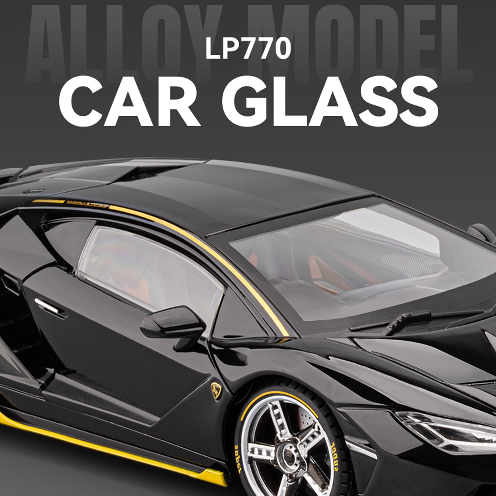Anmyjuly 1:18 scale LP770 sports car model kits with Alloy Body, Shock Absorption Tires, Simulated Lights & Sound, Steerable Front Wheels & Adjustable Rear Wing, die cast metal toy cars