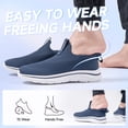 thumbnail image 5 of Sosenfer Men's Hands Free Slip on Sneakers Easy Wear Slip in Walking Shoes Breathable Lightweight Running Shoes Blue, 5 of 6
