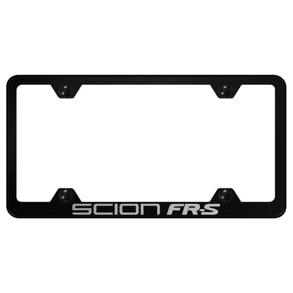 Toyota Scion FR-S Laser Etched Logo Wide Body License Plate Frame (Black)