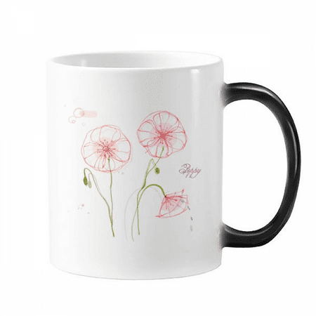 

Flowers White Painting Changing Color Mug Morphing Heat Sensitive Cup With Handles 350 ml