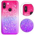thumbnail image 5 of SOATUTO For Motorola One Power (P30 Note) Case Glitter Case Sparkle Glitter Flowing Liquid Quicksand with Shiny Bling Diamond Women Girls Cute Case For Motorola One Power (P30 Note) - Pink+Purple, 5 of 7