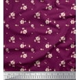 thumbnail image 1 of Soimoi Cotton Poplin Fabric Leaves & Magnolia Floral Print Fabric by Yard 56 Inch Wide, 1 of 3