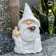thumbnail image 1 of Estatua divertida del gnomo del jardín, gnomo del mago que fuma del dedo medio, anciano genial con barba blanca, decoración de escultura de jardín traviesa de 15 cm JAMW Sencillez, 1 of 4