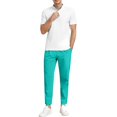 thumbnail image 5 of Dwellite Men's Casual Pants Fit Elastic Waist Drawstring Twill Pants Straight Leg Pants with Pocket Cyan L, 5 of 7