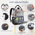 thumbnail image 2 of Mochila bebé: pañales niños y niñas, regalo papá y mamá, gris trabajo, viaje, vacaciones. Espaciosa, aislada, con correas cochecito, 2 of 3