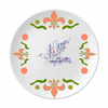 Crowd Cars Skyscraper Watercolor Flower Ceramics Plate Tableware Dinner Dish