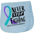 thumbnail image 2 of Inktastic Never Stop Fighting Suicide Prevention Awareness Ribbon Baby Burp Cloth, 2 of 3