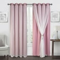 thumbnail image 1 of CJC Pink Blackout Curtains with Sheer Voile Overlay, Grommet Top Thermal Insulated Curtains, 2 Panels, 52"x84", 1 of 9