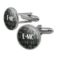 thumbnail image 1 of E=MC 2 Energy Mass Equation Albert Einstein Theory of Special Relativity Math Round Cufflink Set Silver Color, 1 of 5