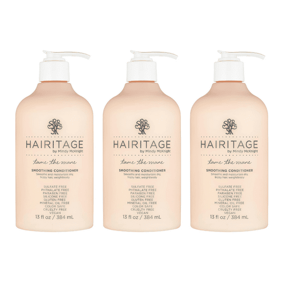 Hairitage Tame the Mane Smoothing Hair Conditioner with Jojoba Oil & Avocado Oil, 13 fl. oz. (Pack of 3)