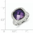 thumbnail image 2 of 925 Sterling Silver Purple and Clear Cubic Zirconia Ring, 2 of 2
