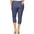 thumbnail image 6 of Women's Jean Looking Jeggings Cotton Blend Capri Length Pull Up Pants, 6 of 7