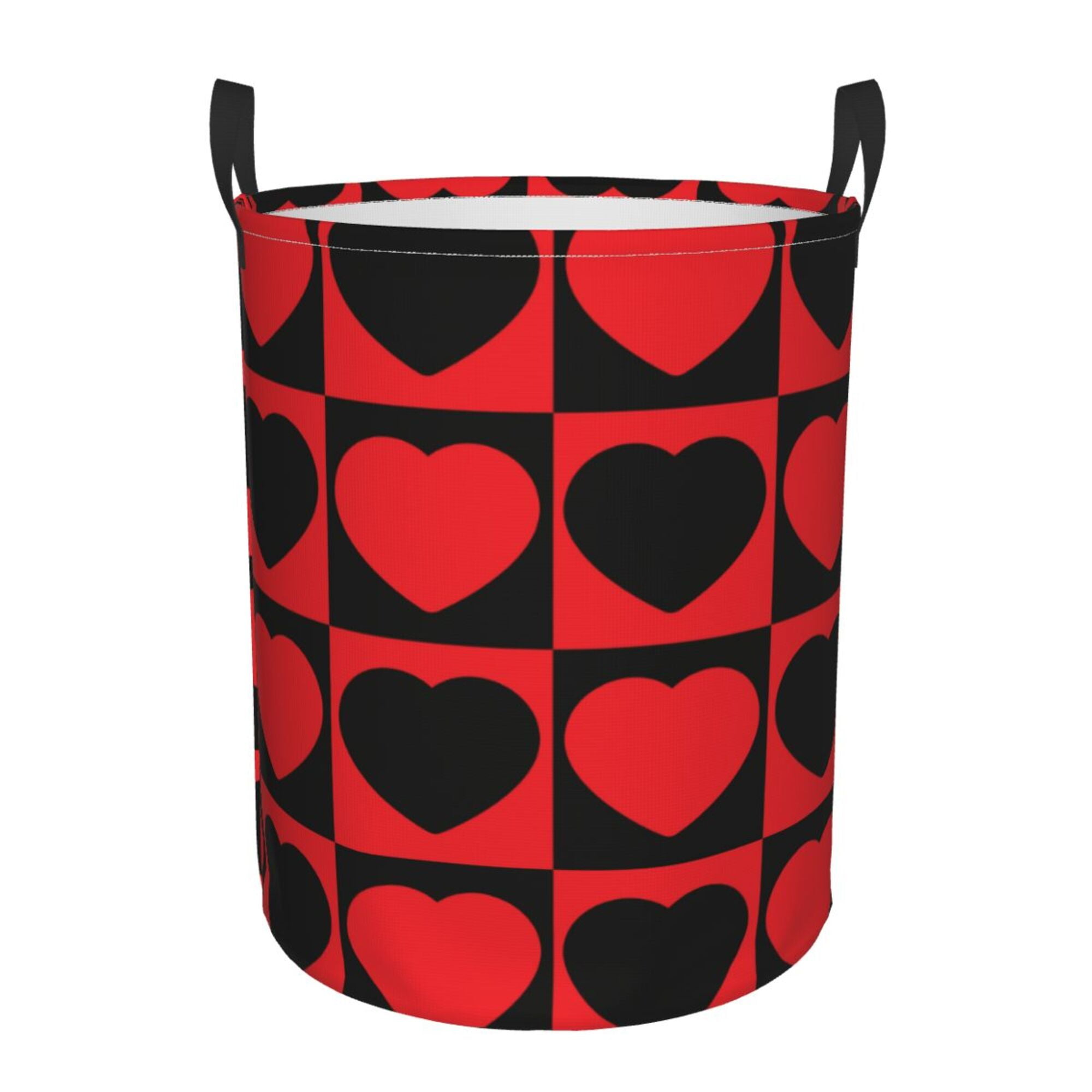 ZICANCN Romantic Red Black Heart Love Laundry Basket Organizer , Dirty