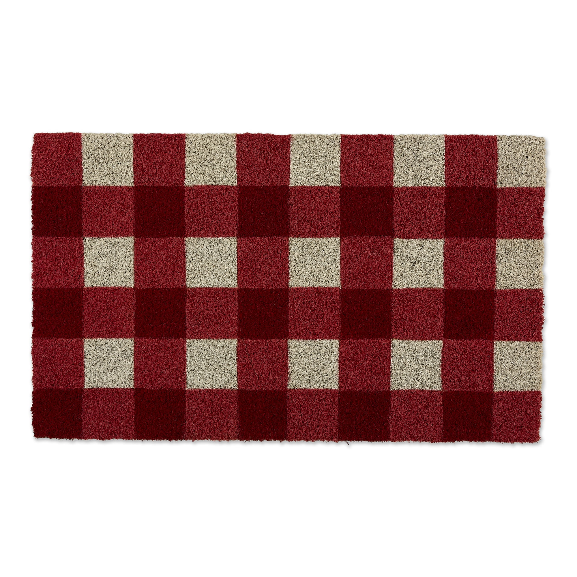 DII Red & White Natural Coir Doormat, 2' x 3'