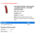 thumbnail image 2 of Front Right Side Marker Light Assembly - Compatible with 2016 - 2018 BMW 340i xDrive Sedan 2017, 2 of 2