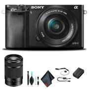 Sony Alpha a6000 Mirrorless Camera with 16-50mm and 55-210mm Lenses ILCE6000Y/B Starter Kit(International Model)