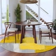 thumbnail image 3 of Round Rugs 8 Ft, Yellow Abstract Non Slip Area Rugs for Kitchen Bedroom Entryway, Grey Geometric Oil Painting Vintage Gradient Washable Carpet Runner Rug Floor Mats for Bedroom Home Decor, 3 of 8