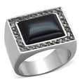 thumbnail image 1 of Alamode TK2065-11 Bague Homme en Acier Inoxydable Poli avec Quartz Fumé Synthétique - Taille 11, 1 of 1