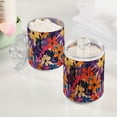 thumbnail image 2 of Yayeee 2 Pack Qtip Holder Bathroom Cotton Swab Canister with Lid Clear Dispenser Set, Colorful Painted Flowers Pattern, 2 of 6