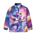 thumbnail image 4 of Uorisanigo Girls Half Zip Sweatshirt Universe Dragon Quarter Zipper Cropped Sweatshirt Soft and Comfortable Athletic Pullover Tops Lightweight Hoodies No Hood, Size 5-6, 4 of 7