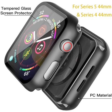 Misxi Black Hard Case Compatible with Apple Watch Series 5 Series 4 44mm with Screen Protector