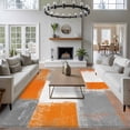 thumbnail image 4 of Orange Grey White Modern Area Rug 6x9 FT, Non Slip Living Room Throw Carpet, Abstract Art Oil Painting Washable Soft Large Floor Carpet Non-Shedding Rug for Bedroom Dining Room Play Room, 4 of 9