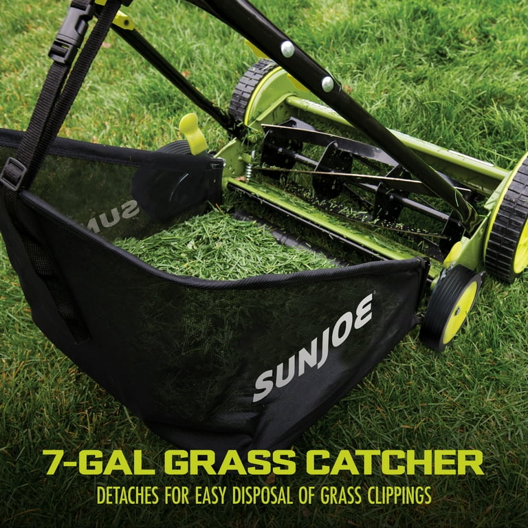 Sun Joe 18-inch 5 Blade Manual Reel Mower with Grass Catcher, 9