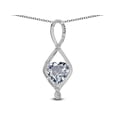 thumbnail image 2 of Star K� 8mm Genuine Aquamarine Heart Infinity Loop Pendant Necklace, 2 of 9
