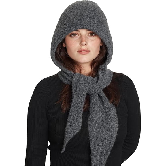Hooded Scarf for Women Hat Scarf Set 2 In One - Soft Warm Knitted Neck Wear for Winter Cold Weather Neck Warmer