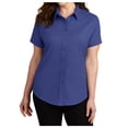 thumbnail image 2 of Yellow Rooster Womens Short Sleeve Easy Care Shirt Mediterranean Blue 2XL, 2 of 7