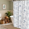 thumbnail image 3 of Blue Floral Shower Curtain, Boho Watercolor Flower Eucalyptus Botanical Shower Curtains for Bathroom, Cute Fabric Cloth Shower Curtain for vintage Decor with Hooks, 54x72 Inches, 3 of 6