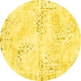 thumbnail image 1 of Ahgly Company Indoor Round Abstract Yellow Modern Area Rugs, 5' Round, 1 of 4
